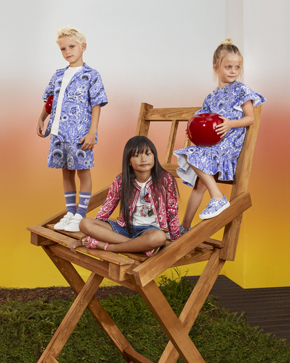 Two girls and one boy wearing ETRO KIDS COLLECTION - link to Etro Kids
