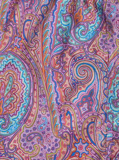FLORAL PAISLEY PATTERN SWIM SHORTS