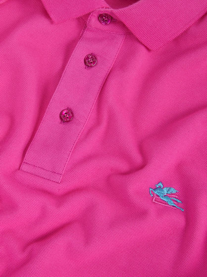 PIQUET POLO SHIRT WITH EMBROIDERED PEGASO