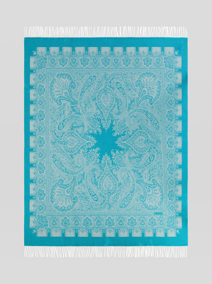 SMALL PAISLEY JACQUARD WOOL BLANKET