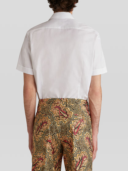 SHORT-SLEEVED PAISLEY JACQUARD SHIRT