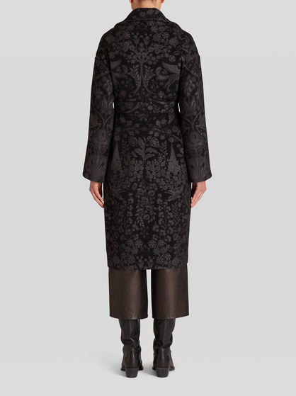 PRINTED WOOL AND CASHMERE COAT
