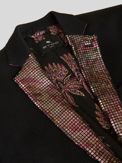 WOOL JACKET WITH PRINTED MICRO PLATES