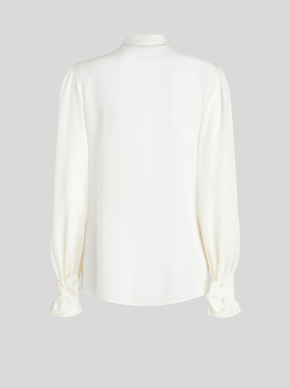 SILK SHIRT WITH RUCHES