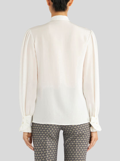 SILK SHIRT WITH RUCHES