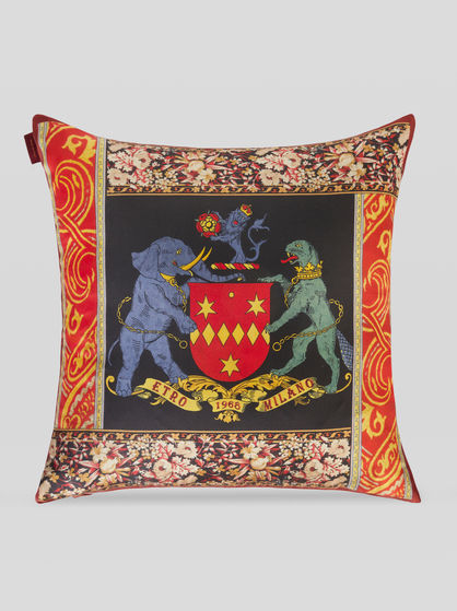 PRINTED SILK TWILL CUSHION