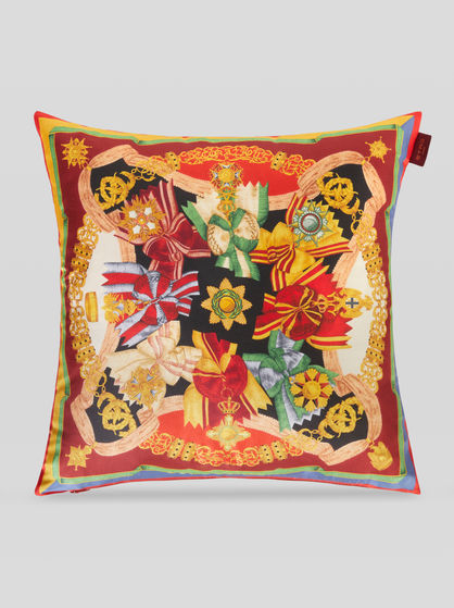 PRINTED SILK TWILL CUSHION