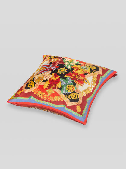 PRINTED SILK TWILL CUSHION