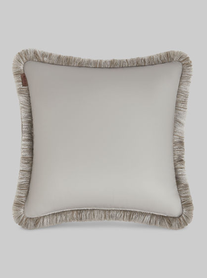 COUSSIN EN SATIN DE COTON MOTIF PAISLEY ET FRANGES