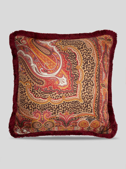 COUSSIN PAISLEY ANIMALIER AVEC PASSEMENTERIE