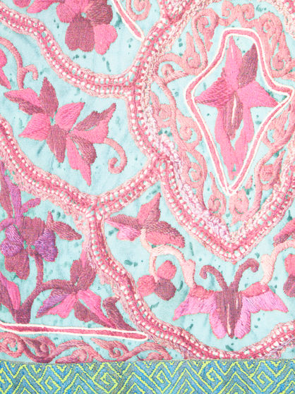 PATCHWORK SILK TWILL CUSHION