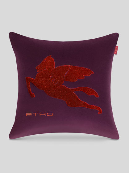 EMBROIDERED COTTON VELVET CUSHION