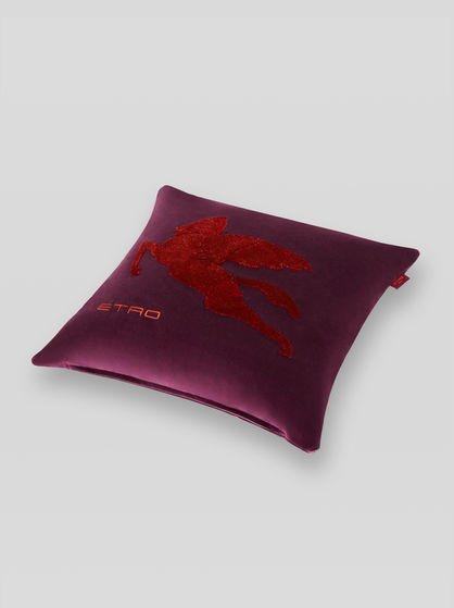 EMBROIDERED COTTON VELVET CUSHION