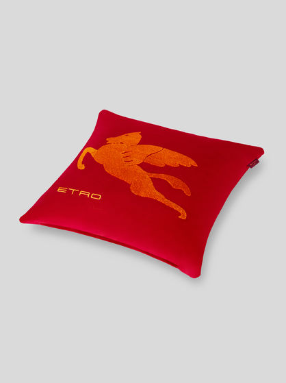 EMBROIDERED COTTON VELVET CUSHION