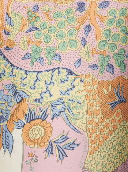 LEAFY FLORAL SATINET CUSHION