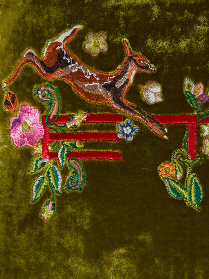 EMBROIDERED VELVET CUSHION