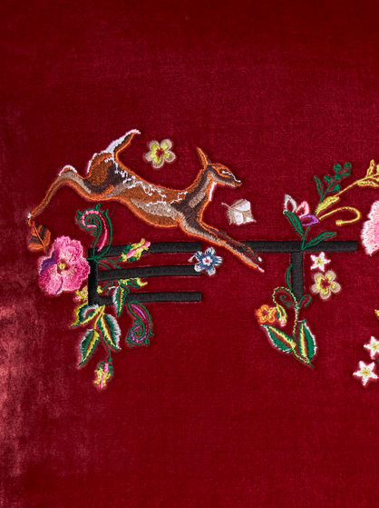 EMBROIDERED VELVET CUSHION