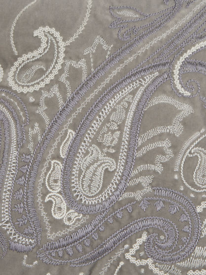 FRINGED CUSHION WITH PAISLEY EMBROIDERY