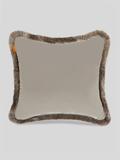 FRINGED CUSHION WITH PAISLEY EMBROIDERY