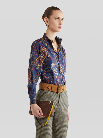 SMALL PAISLEY SHOULDER BAG WITH MULTI-COLOURED DETAILS