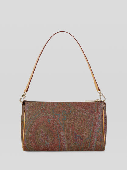 MEDIUM PAISLEY SHOULDER BAG WITH LEATHER DETAILS