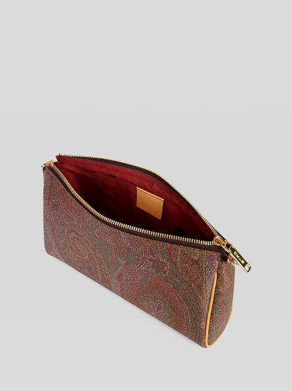 MEDIUM PAISLEY SHOULDER BAG WITH LEATHER DETAILS