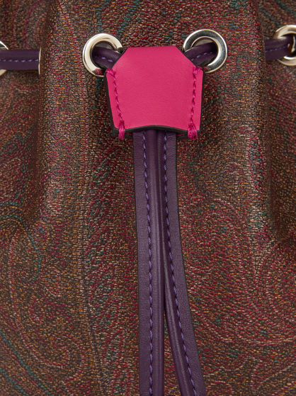 MEDIUM PAISLEY BUCKET BAG WITH MULTI-COLOURED DETAILS