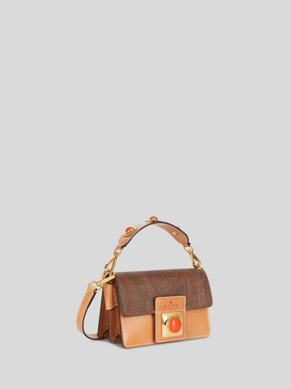 SMALL CROWN ME PAISLEY CROSSBODY BAG WITH CORAL STONES