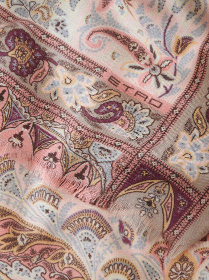 FLORAL PAISLEY CASHMERE AND SILK SCARF