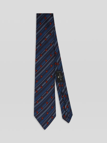 CORBATA DE RAYAS CON MICRO PAISLEY