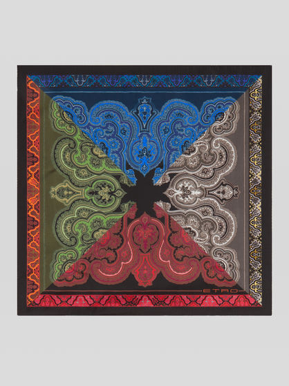 PLACED PAISLEY PRINT POCKET SQUARE
