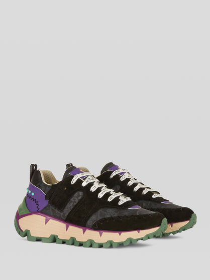 LEATHER EARTHBEAT SNEAKERS WITH FLORAL DETAILS