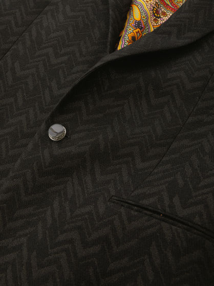 SEMI-TRADITIONAL JACKET WITH TWILL PATTERN
