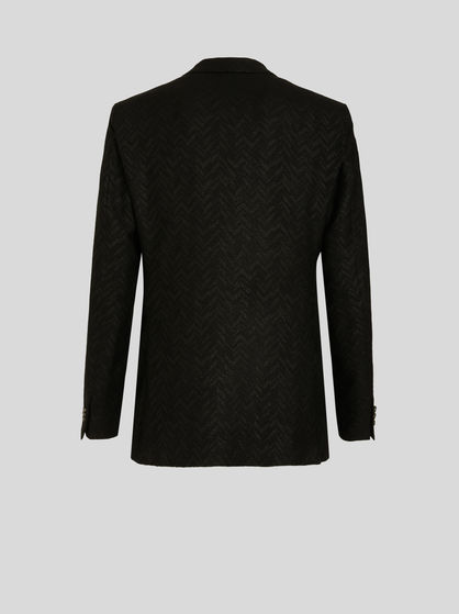 SEMI-TRADITIONAL JACKET WITH TWILL PATTERN