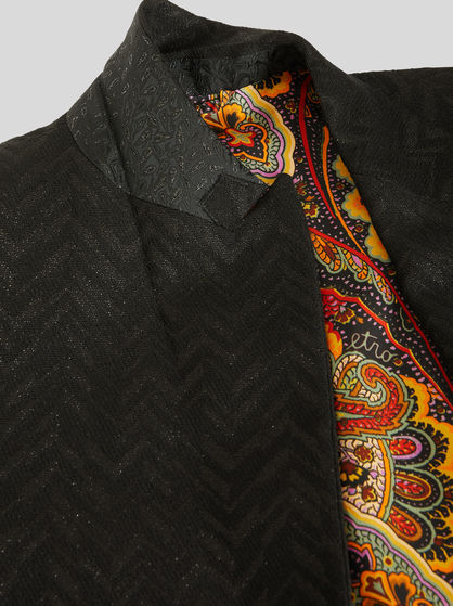 SEMI-TRADITIONAL JACKET WITH TWILL PATTERN