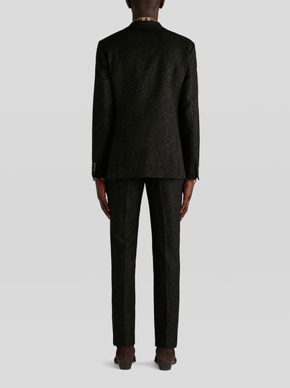 SEMI-TRADITIONAL JACKET WITH TWILL PATTERN