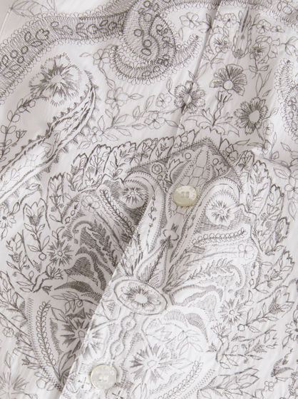 COTTON SHIRT WITH EMBROIDERED PLASTRON