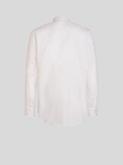 COTTON SHIRT WITH EMBROIDERED PLASTRON