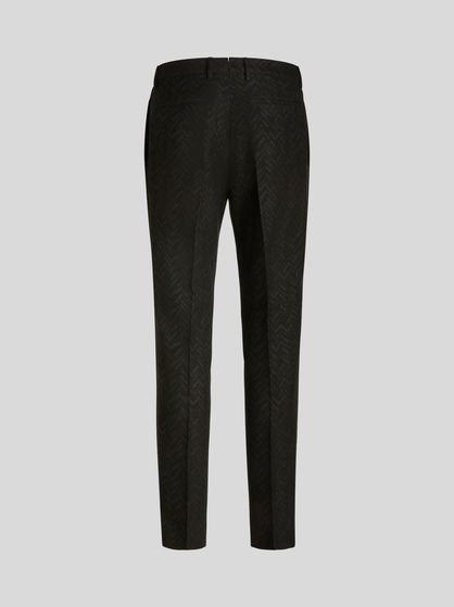 TWILL PATTERN TAILORED TROUSERS