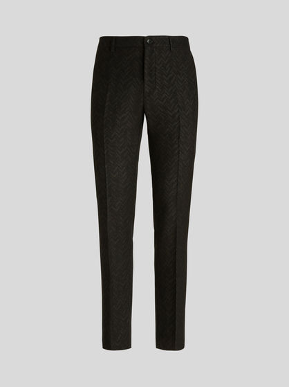 TWILL PATTERN TAILORED TROUSERS