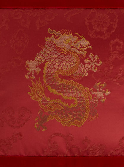 VELVET CUSHION WITH DRAGON