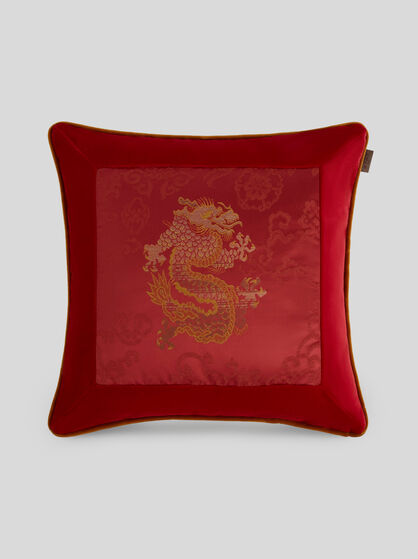 VELVET CUSHION WITH DRAGON