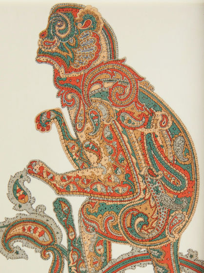 RECTANGULAR CERAMIC TRAY WITH MONKEY