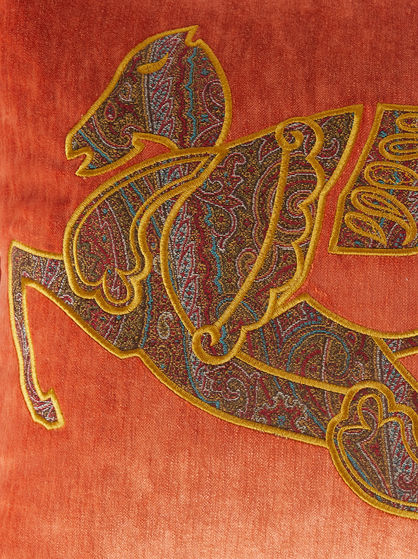CUSHION WITH PAISLEY PEGASO AND EMBROIDERY