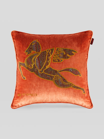 CUSHION WITH PAISLEY PEGASO AND EMBROIDERY