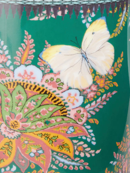FLORAL PAISLEY MUG WITH LID