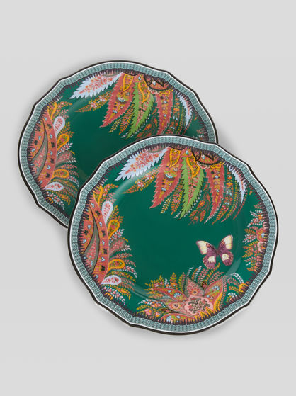 PAIR OF PAISLEY FRUIT PLATES