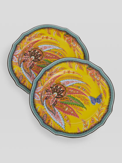 PAIR OF PAISLEY FRUIT PLATES
