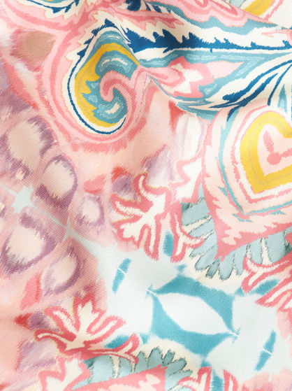 SILK DUSTER COAT WITH BOTANICAL PATTERN