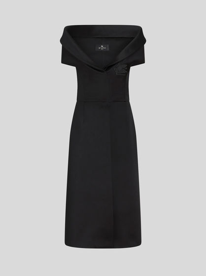 BUSTIER DRESS WITH LOGO AND EMBROIDERED PEGASO